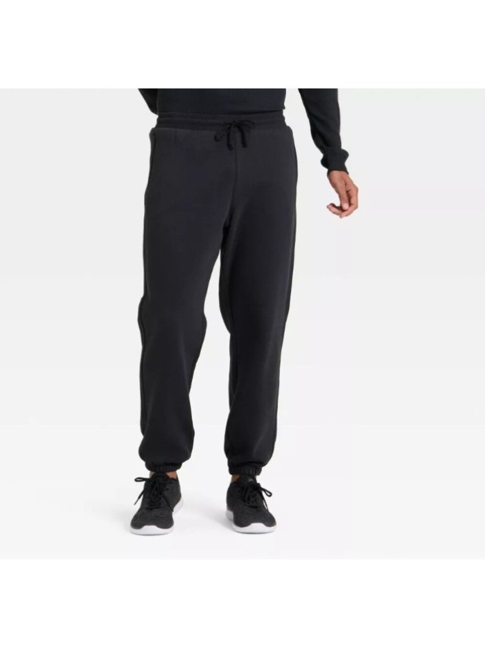 All in Motion Men's Fleece Jogger Sweatpants Black Size M Drawstring Soft